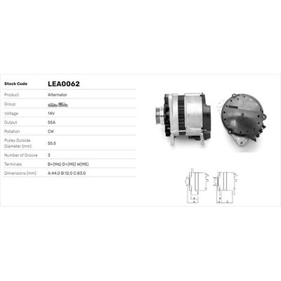 Alternatör  LUCAS ELEKTRIK LEA0062