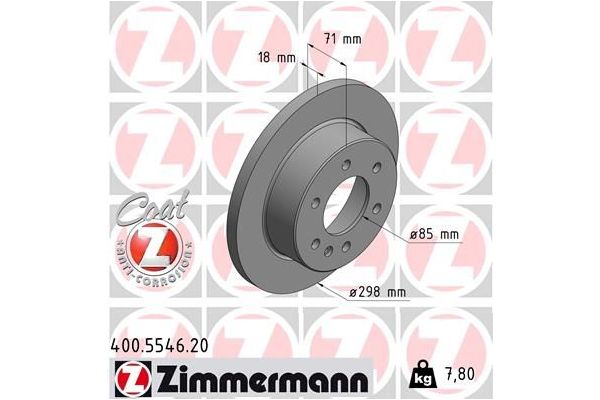 Fren Disk Ayna Arka Sağ ve Sol Mercedes Sprinter III Kamyonet RWD/AWD (907)(02.2018->)  ZIMMERMANN 400.5546.20