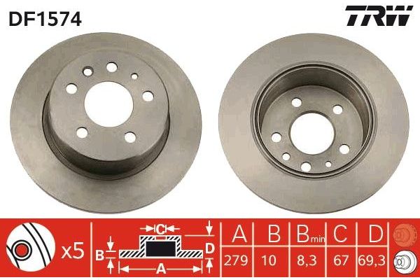 Fren Disk Ayna Arka Sağ ve Sol Mercedes S -Serisi Sedan/Coupe (BM 126)(09.1979->)  KRAFTVOLL 07041010