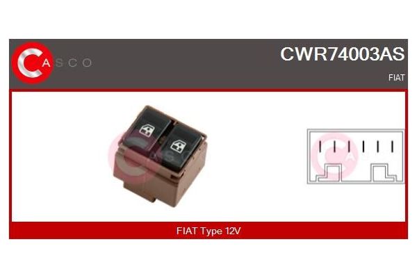 Cam Açma Düğmesi Ön Sol Fiat Fiorino (255)(01.1994->)  MAHER 26474