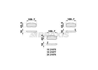 Fren Disk Balata Arka BRAXIS AB0260  1605851 8970352660 8970392690 97039269 8-97035-266-0 8-97039-269-0