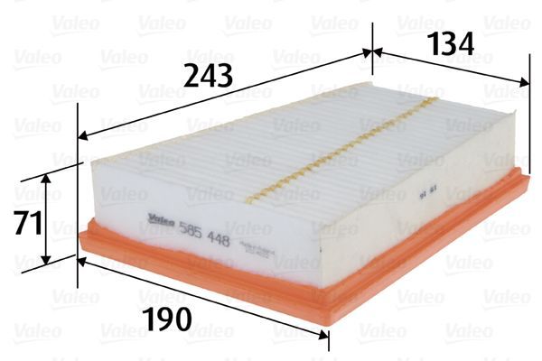 Hava Filtresi  Renault Megane III Coupe (11.2008->)  VALEO 585448