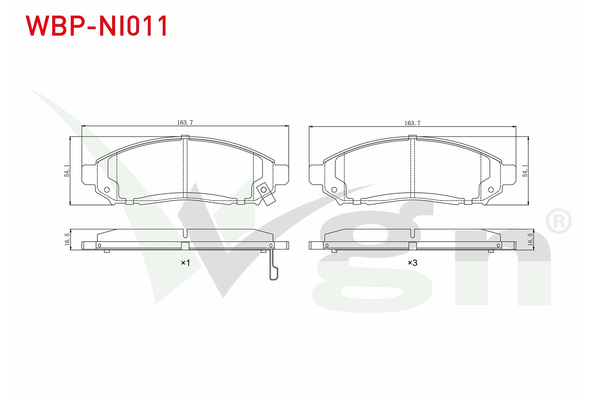 Fren Disk Balata Ön Nissan Leaf (ZE0)(01.2012->)  WGN WBP-NI011