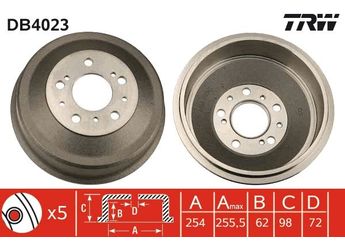Kampana Arka Sağ veya Sol TRW DB4023  DB4023 4389374 4449694 424722 4247 22 ZF4449694 1313675080