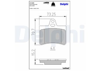 Fren Disk Balata Arka DELPHI LP1680  LP1680 1617257280 172591 425217 4252.17 425290 4252.90 425334 4253.34 E172231 E172591