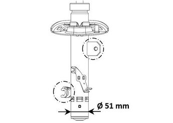 Amortisör Ön Sol KYB 3338005  3338005 9676636680 9801894880 9810915580 9810915780 9820326180 9820326380
