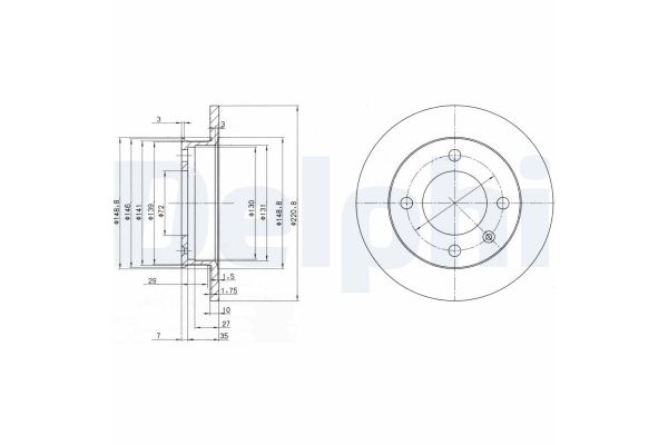 Fren Disk Ayna Ön Sağ ve Sol Ford Fiesta 3 Kapı/Express (1976->)  DELPHI BG2118