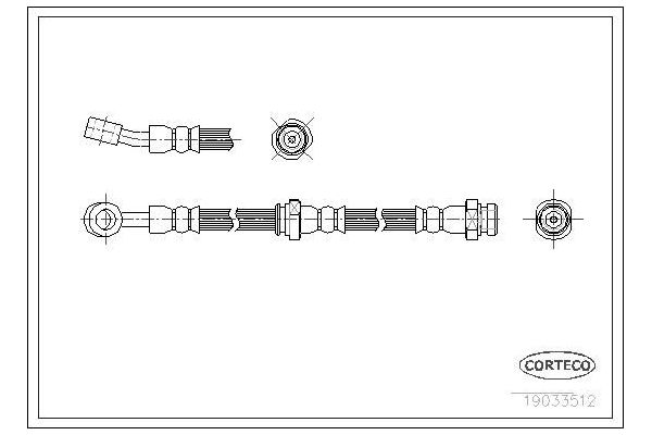 Fren Hortumu Ön Sağ veya Sol Hyundai Santa Fe (SM)(2001->)  CORTECO 19033512