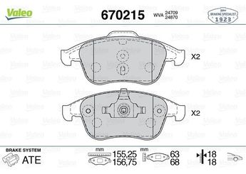 Fren Disk Balata Ön VALEO 670215  410600032R