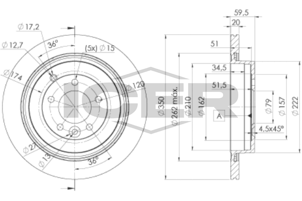 Fren Disk Ayna Arka Sağ ve Sol Land Rover Range Rover Sport (01.2005->)  AP A4002VR