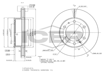 Fren Disk Ayna Ön Sağ ve Sol WALBURG WBD1279  435120K060 435120K070 435120K071 435120K080