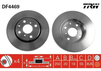 Fren Disk Ayna Ön Sağ ve Sol TRW DF4469  4246J0 LK3501124 1613819880 16 138 198 80 1618862380 16 188 623 80 1687772180 16 877 721 80 4246F0 4246 F0 4246 J0 42460 424955 4249 55 424994 4249 94 E169256 E 169 256 424954 4249 54 435120H010 43512-0H010 435120H020 43512-0H020 435120H040 43512-0H040