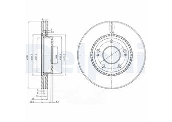 Fren Disk Ayna Ön Sağ ve Sol DELPHI BG3861  517122C000 517122E300 517123K010 517123K050 517121D100 517121F000 517121F300 51712-2C000 51712-2E300 51712-3K010 51712-3K050 51712-1D100 51712-1F000 51712-1F300