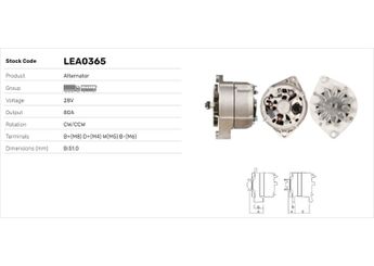Alternatör  LUCAS ELEKTRIK LEA0365  5010252192 1089861 1089862 1621048 436590 5003344 5003398 6779261 8113911 8113912 85000221 85000480 85000712 85000716 9000873757 9001089861 9001089862