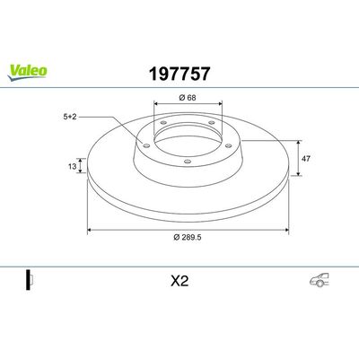 Fren Disk Ayna Arka Sağ ve Sol Renault Kadjar (06.2015->)  VALEO 197757