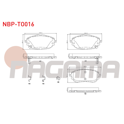Fren Disk Balata Ön Toyota Corolla (E18)(06.2013->)  NAGAMA NBP-TO016