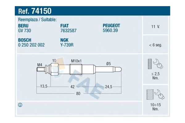 Isıtma Bujisi  Citroen Jumper P.Van (01.2002->)  BSG 70-870-008