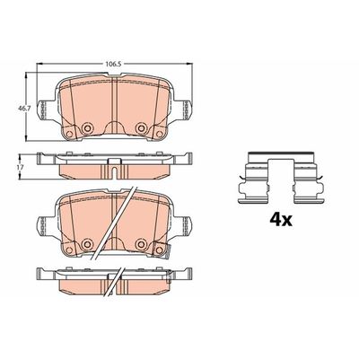 Fren Disk Balata Arka Opel Astra K Sports Tourer (10.2015->)  TRW GDB2180