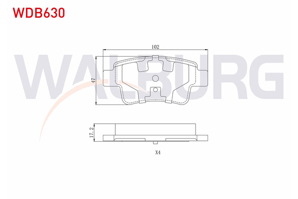 Fren Disk Balata Arka Abarth Grande Punto (199)(2008->)  WALBURG WDB630