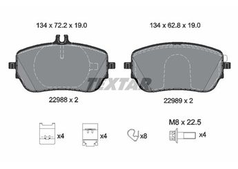 Fren Disk Balata Ön TEXTAR 2298801  A0004207000 4205103 0004205103 4206902 0004206902 4207000 0004207000 A0004205103 A0004206902