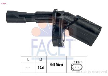 Abs Sensörü Arka Sağ FACET 21.0008  WHT003858 1K0927808 1K0 927 808 WHT 003 858 131416 1KD927808 1KD 927 808