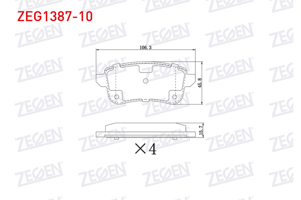 Fren Disk Balata Arka Renault Megane IV HB (12.2015->)  ZEGEN ZEG1387-10