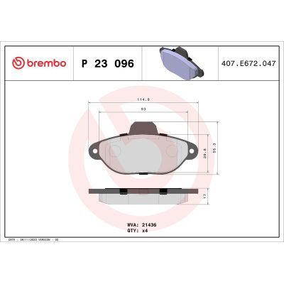 Fren Disk Balata Ön BREMBO P 23 096