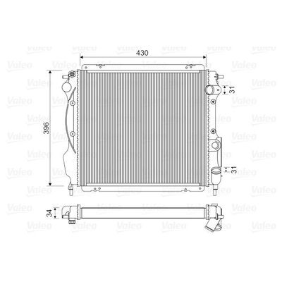 Su Radyatörü  Renault Clio I Faz III (04.1996->)  VALEO 730182