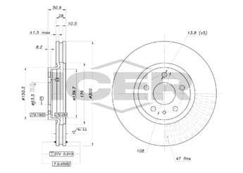 Fren Disk Ayna Ön Sağ ve Sol FORD ORJINAL DG9C1125AF  DG9C1125AF 2017128 2037502 5202199 5322975 5525251 DG9C1125AC DG9C1125AD DG9C1125AE H2MJ2C502BFA 6160510 DG9Z1125A