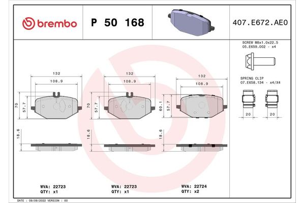 Fren Disk Balata Arka BREMBO P 50 168
