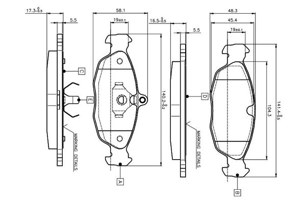 Fren Disk Balata Ön Opel Tigra (1994->)  BOSCH 0 986 TB2 021