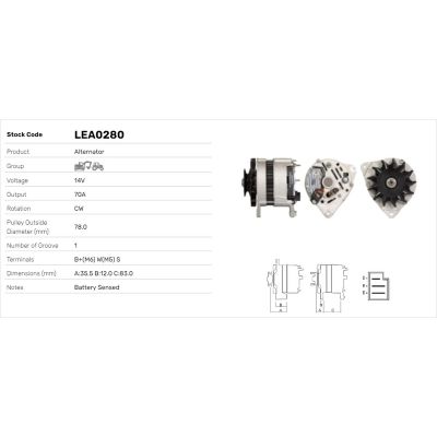 Alternatör  LUCAS ELEKTRIK LEA0280