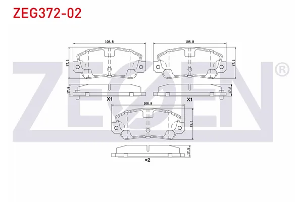 Fren Disk Balata Ön Fiat Panda (141)(1980->)  ZEGEN ZEG372-02