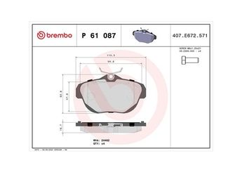 Fren Disk Balata Arka MAGNETI MARELLI 363700461087  1611839380 1617277480 425329 E172320 YL00258980