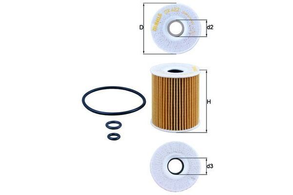 Yağ Filtresi  Volkswagen Polo V (6R1)(06.2009->2014)  MAHLE OX 422D