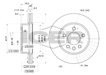 Fren Disk Ayna Ön Sağ ve Sol WALBURG WBD1373D  2N0615301A 65508030000 65508030006