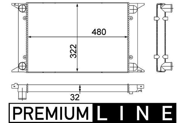 Su Radyatörü  Volkswagen Jetta I (161/163)(08.1979->1981)  MAHLE CR 415 000P