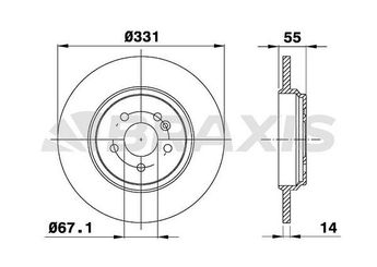 Fren Disk Ayna Arka Sağ ve Sol BRAXIS AE0456  A1634230212 1634230012 A1634230012