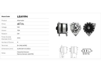 Alternatör  LUCAS ELEKTRIK LEA1194  38208919