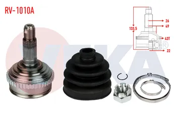 Aks Kafası Ön Dış Sağ veya Sol VEKA RV-1010A  GCV1088 TFB000090 GCV 1088