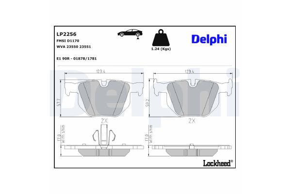 Fren Disk Balata Arka BMW M3 Serisi Cabrio (E93)(2008->)  DELPHI LP2256