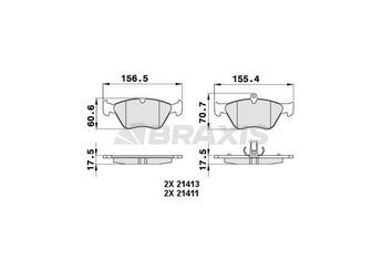Fren Disk Balata Ön BRAXIS AA0249  1605003 9192123 1605855 4646899 90443873 4467049