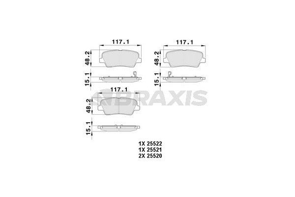 Fren Disk Balata Arka Hyundai Grand Santa Fe (NC)(2013->)  BRAXIS AB0379