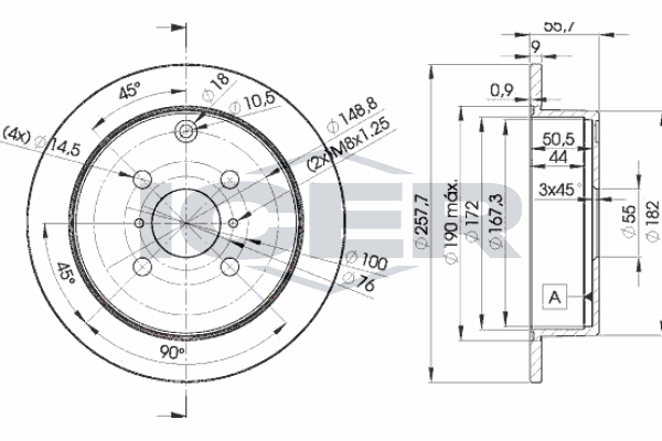 Fren Disk Ayna Arka Sağ ve Sol Toyota Corolla Combi SW (E12)(2002->)  EUROREPAR 1642756680