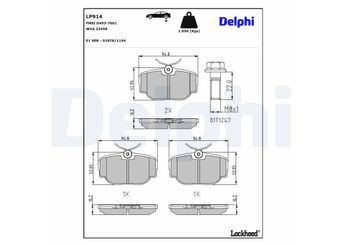 Fren Disk Balata Arka DELPHI LP914  LP914 SFP100470 SFP100490 SFP500130 STC1879 STC3684