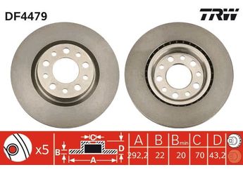 Fren Disk Ayna Arka Sağ ve Sol TRW DF4479  51760274 46843611 50532944 50545300 50571046 51767380