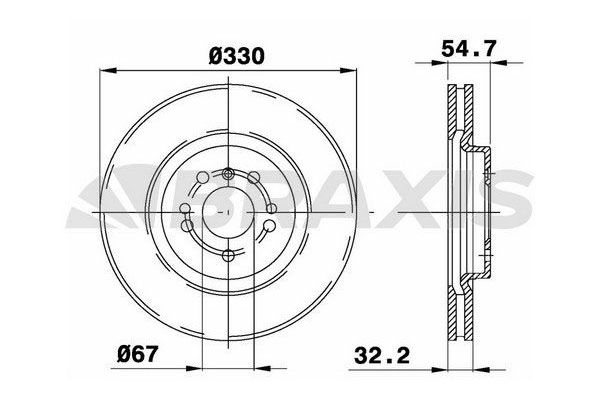 Fren Disk Ayna Ön Sağ ve Sol Mercedes ML -Serisi (BM 164)(03.2005->)  BRAXIS AD0410