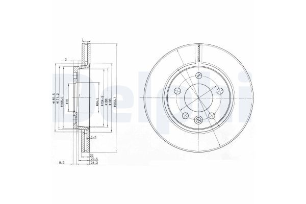 Fren Disk Ayna Arka Sağ ve Sol Volkswagen T6.1 Transporter P.Van (SH)(07.2019->2024)  DELPHI BG3893C