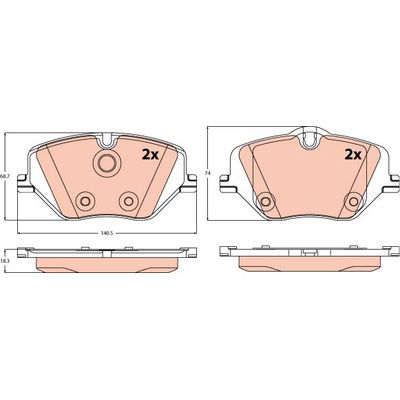 Fren Disk Balata Ön BMW 2 Serisi Active Tourer (U06)(2021->)  TRW GDB2608