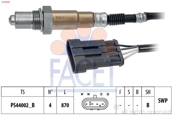 Oksijen (Lambda) Sensörü  Alfa Romeo 156 (116)(1997->)  BOSCH 0 258 005 192